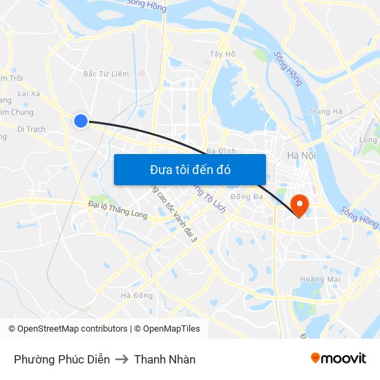 Phường Phúc Diễn to Thanh Nhàn map