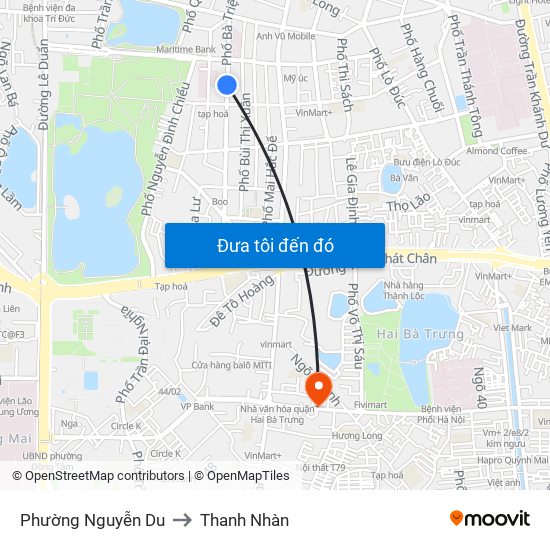 Phường Nguyễn Du to Thanh Nhàn map