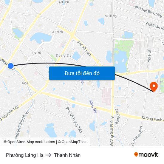 Phường Láng Hạ to Thanh Nhàn map