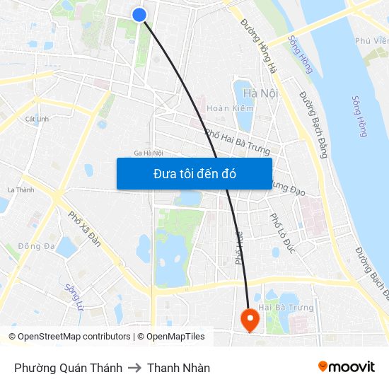 Phường Quán Thánh to Thanh Nhàn map