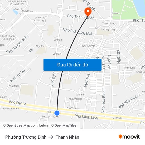 Phường Trương Định to Thanh Nhàn map