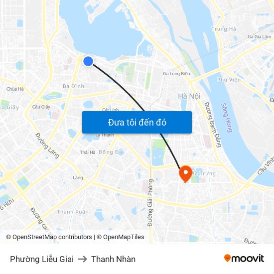 Phường Liễu Giai to Thanh Nhàn map