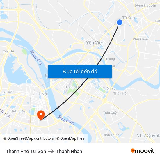 Thành Phố Từ Sơn to Thanh Nhàn map