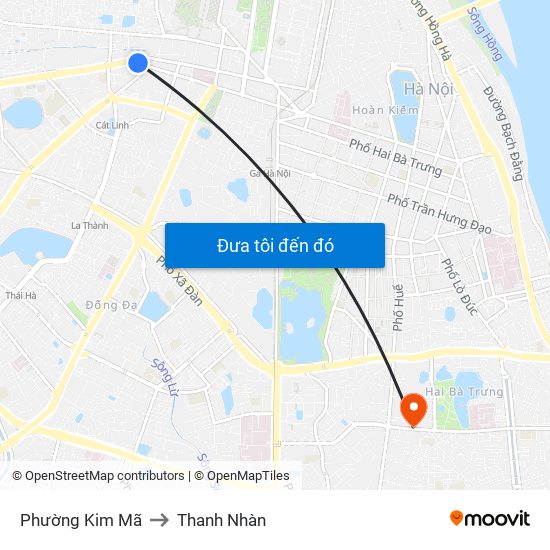 Phường Kim Mã to Thanh Nhàn map