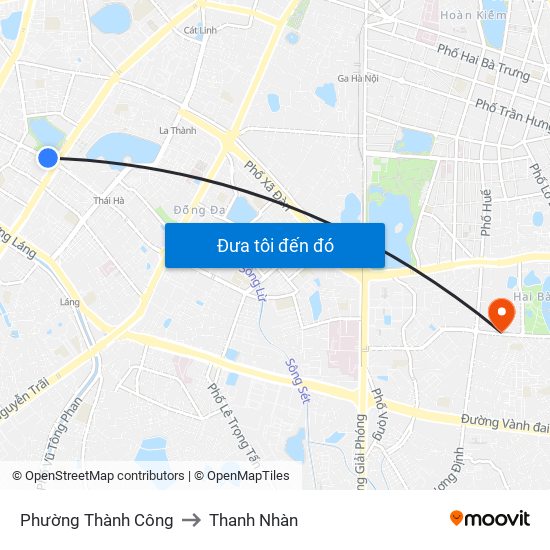 Phường Thành Công to Thanh Nhàn map