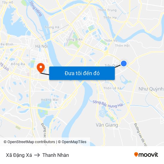 Xã Đặng Xá to Thanh Nhàn map