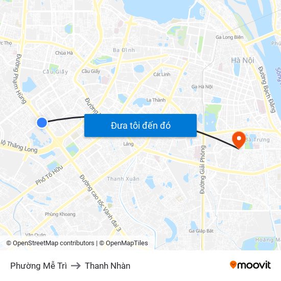Phường Mễ Trì to Thanh Nhàn map