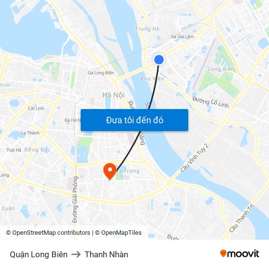 Quận Long Biên to Thanh Nhàn map