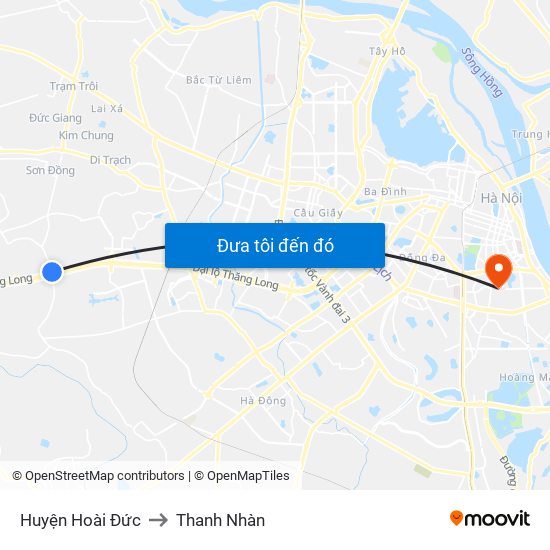 Huyện Hoài Đức to Thanh Nhàn map