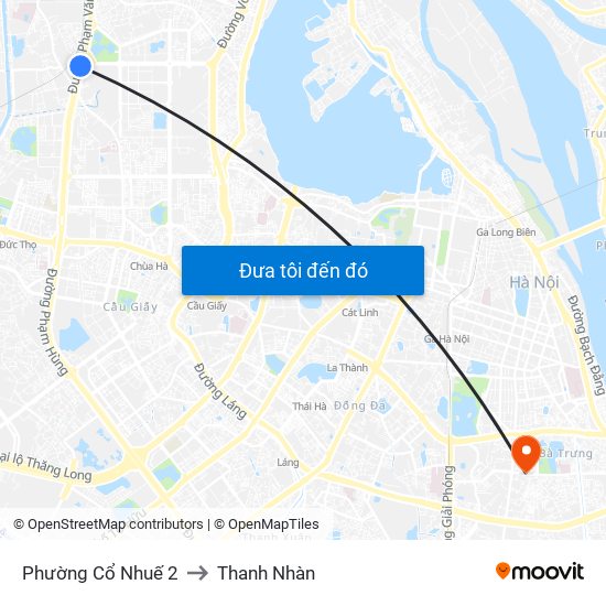 Phường Cổ Nhuế 2 to Thanh Nhàn map
