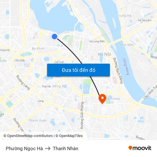 Phường Ngọc Hà to Thanh Nhàn map