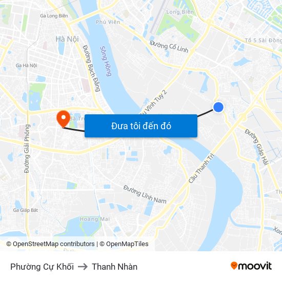 Phường Cự Khối to Thanh Nhàn map