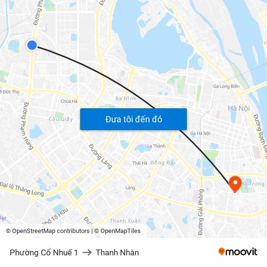 Phường Cổ Nhuế 1 to Thanh Nhàn map