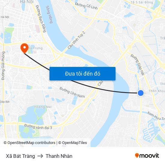 Xã Bát Tràng to Thanh Nhàn map