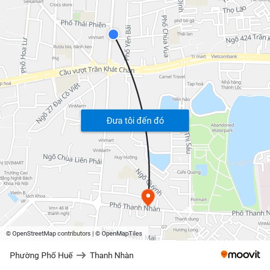 Phường Phố Huế to Thanh Nhàn map