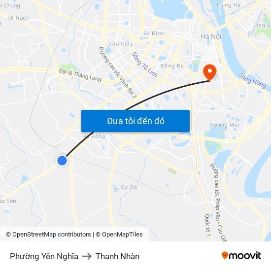 Phường Yên Nghĩa to Thanh Nhàn map