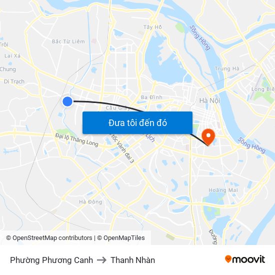 Phường Phương Canh to Thanh Nhàn map