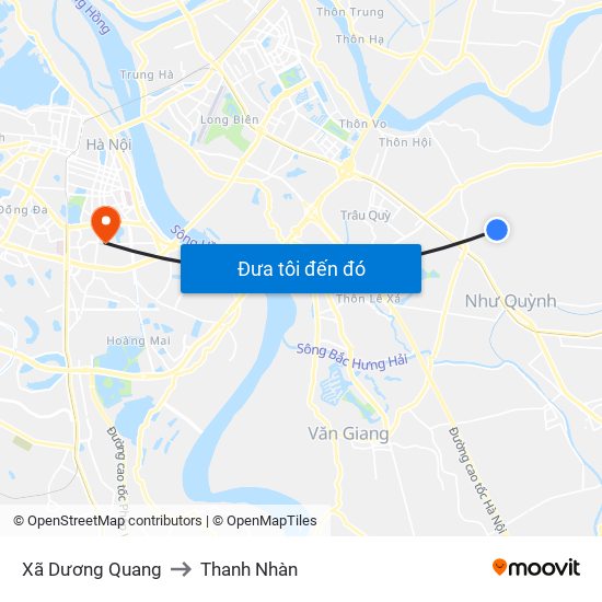 Xã Dương Quang to Thanh Nhàn map