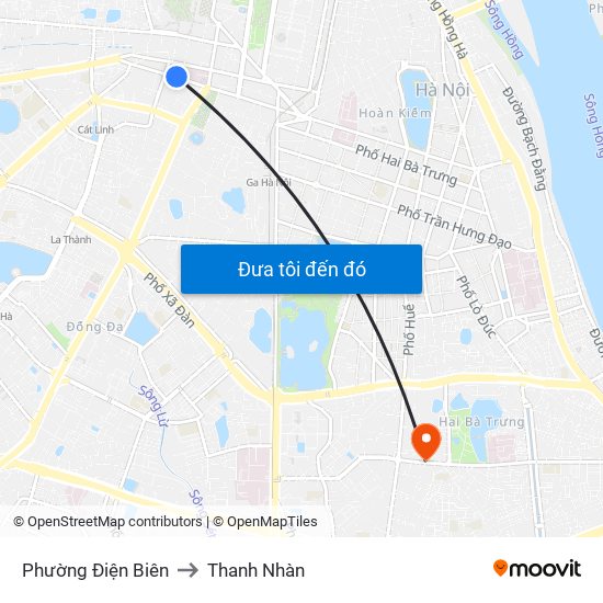 Phường Điện Biên to Thanh Nhàn map