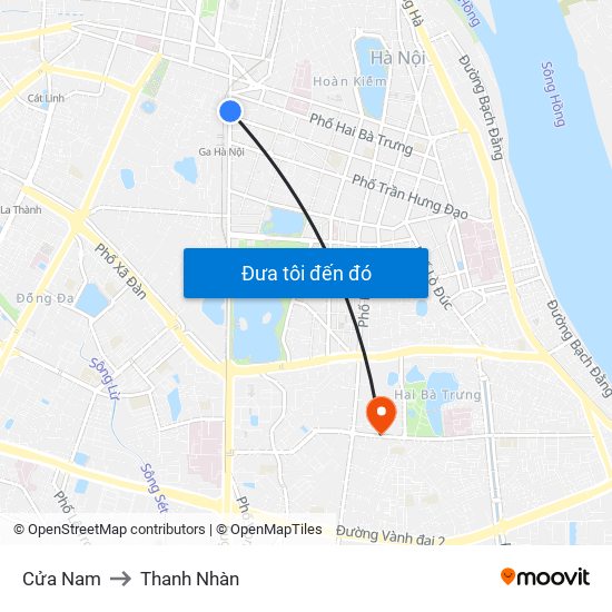 Cửa Nam to Thanh Nhàn map