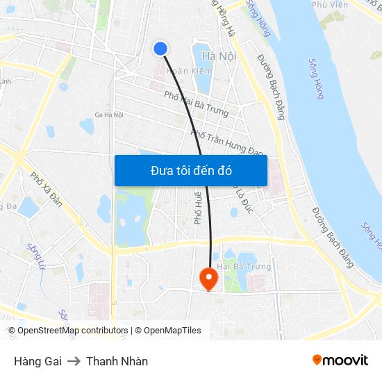 Hàng Gai to Thanh Nhàn map