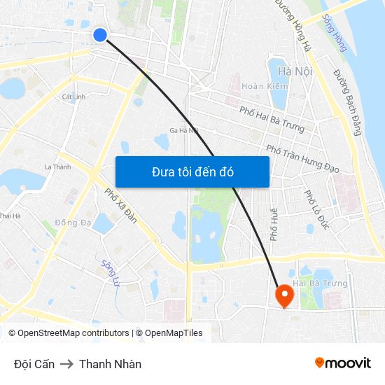 Đội Cấn to Thanh Nhàn map