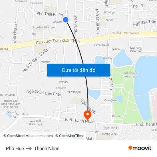 Phố Huế to Thanh Nhàn map
