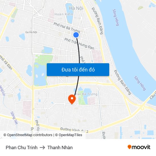 Phan Chu Trinh to Thanh Nhàn map