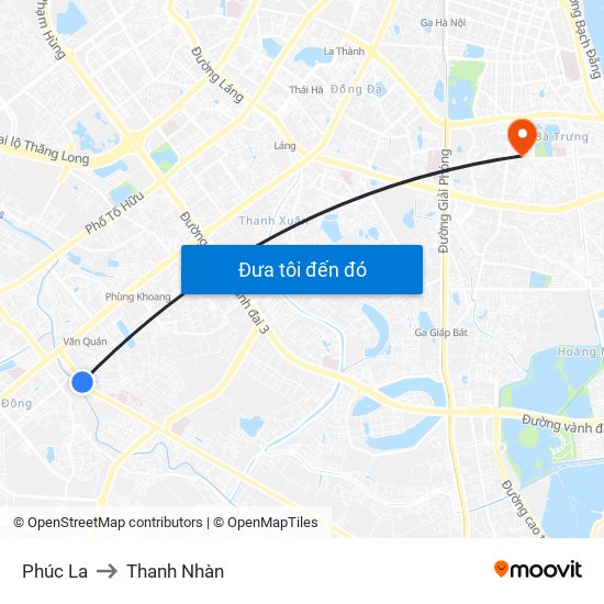 Phúc La to Thanh Nhàn map