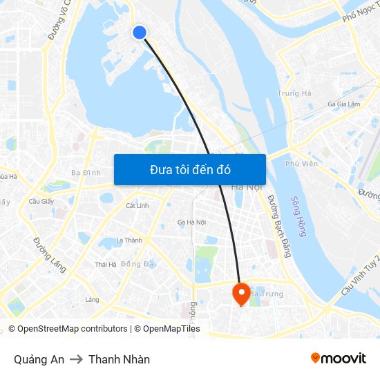 Quảng An to Thanh Nhàn map