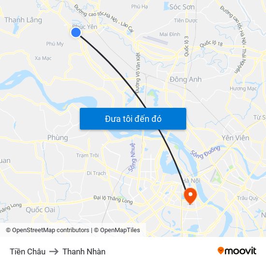 Tiền Châu to Thanh Nhàn map