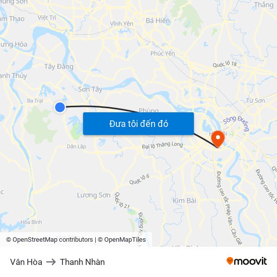 Vân Hòa to Thanh Nhàn map