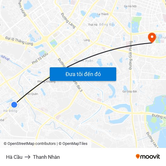Hà Cầu to Thanh Nhàn map