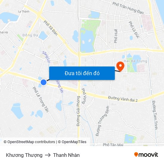 Khương Thượng to Thanh Nhàn map