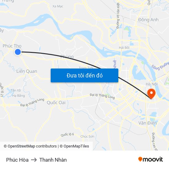 Phúc Hòa to Thanh Nhàn map