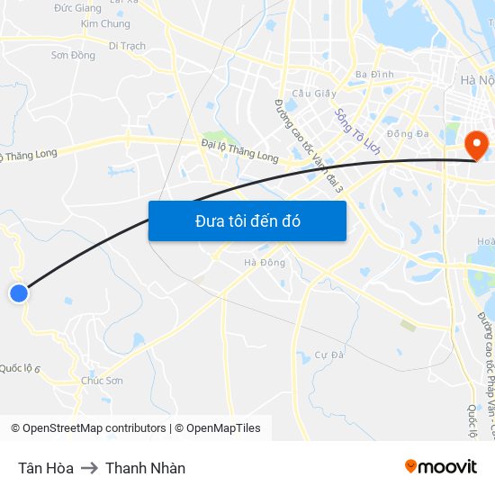 Tân Hòa to Thanh Nhàn map