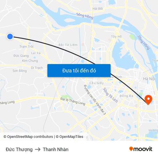 Đức Thượng to Thanh Nhàn map