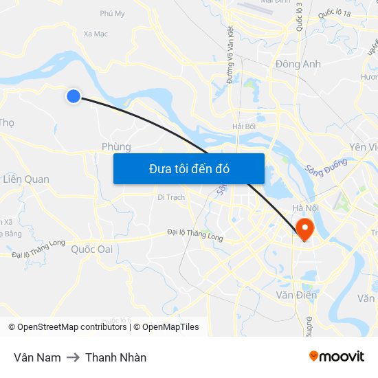 Vân Nam to Thanh Nhàn map