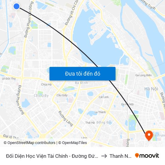 Đối Diện Học Viện Tài Chính - Đường Đức Thắng to Thanh Nhàn map