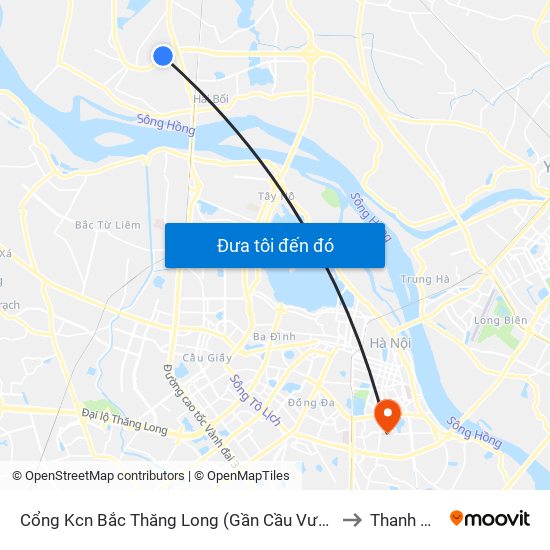 Cổng Kcn Bắc Thăng Long (Gần Cầu Vượt Bộ Hành) to Thanh Nhàn map