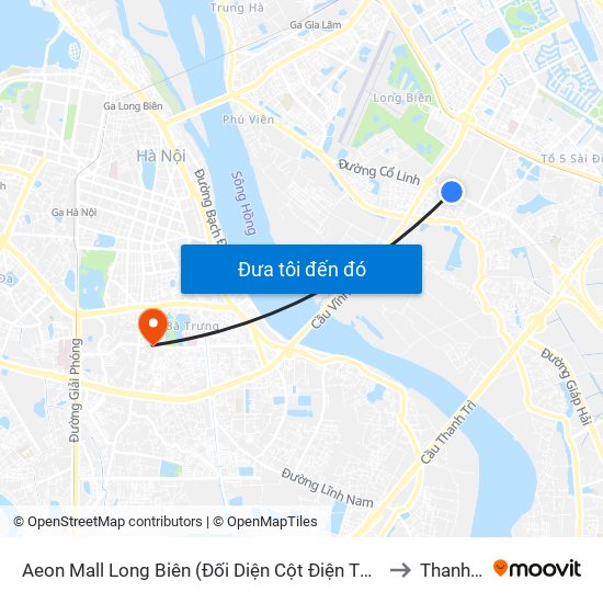 Aeon Mall Long Biên (Đối Diện Cột Điện T4a/2a-B Đường Cổ Linh) to Thanh Nhàn map