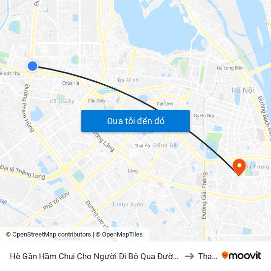 2b Phạm Văn Đồng to Thanh Nhàn map