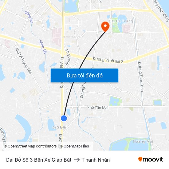 Dải Đỗ Số 3 Bến Xe Giáp Bát to Thanh Nhàn map