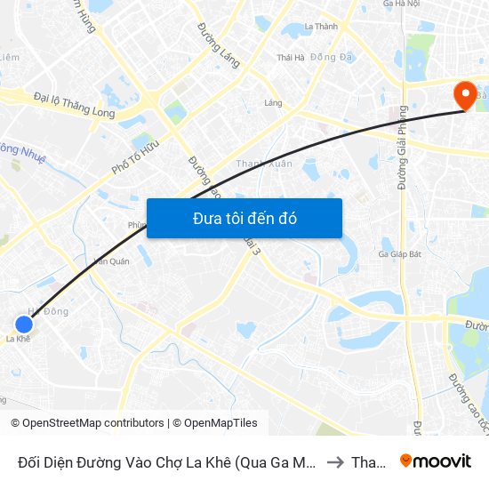 Đối Diện Đường Vào Chợ La Khê (Qua Ga Metro La Khê) - 405 Quang Trung (Hà Đông) to Thanh Nhàn map