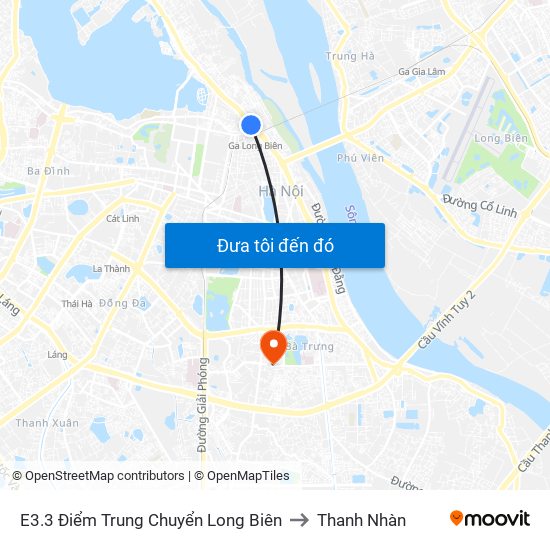 E3.3 Điểm Trung Chuyển Long Biên to Thanh Nhàn map