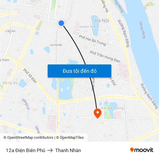 12a Điện Biên Phủ to Thanh Nhàn map