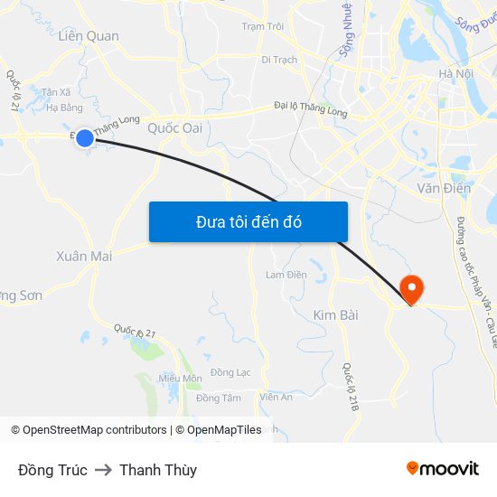 Đồng Trúc to Thanh Thùy map