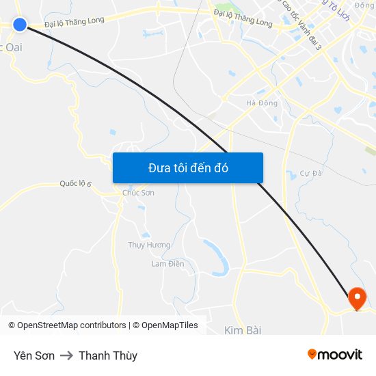 Yên Sơn to Thanh Thùy map