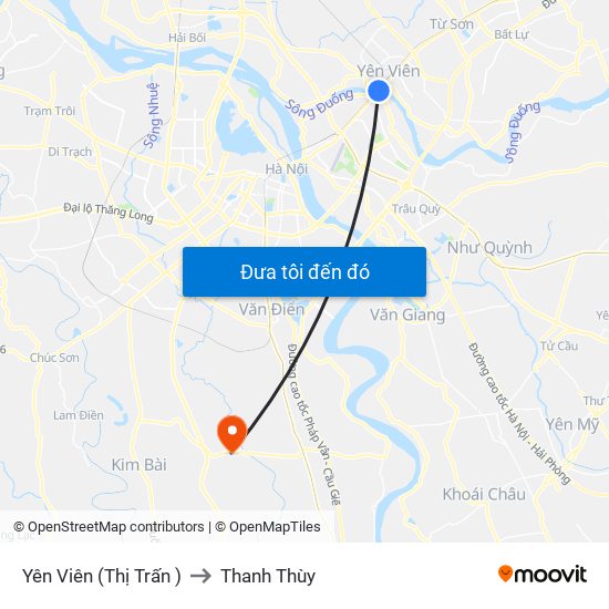 Yên Viên (Thị Trấn ) to Thanh Thùy map