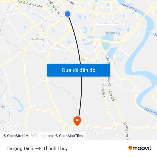 Thượng Đình to Thanh Thùy map